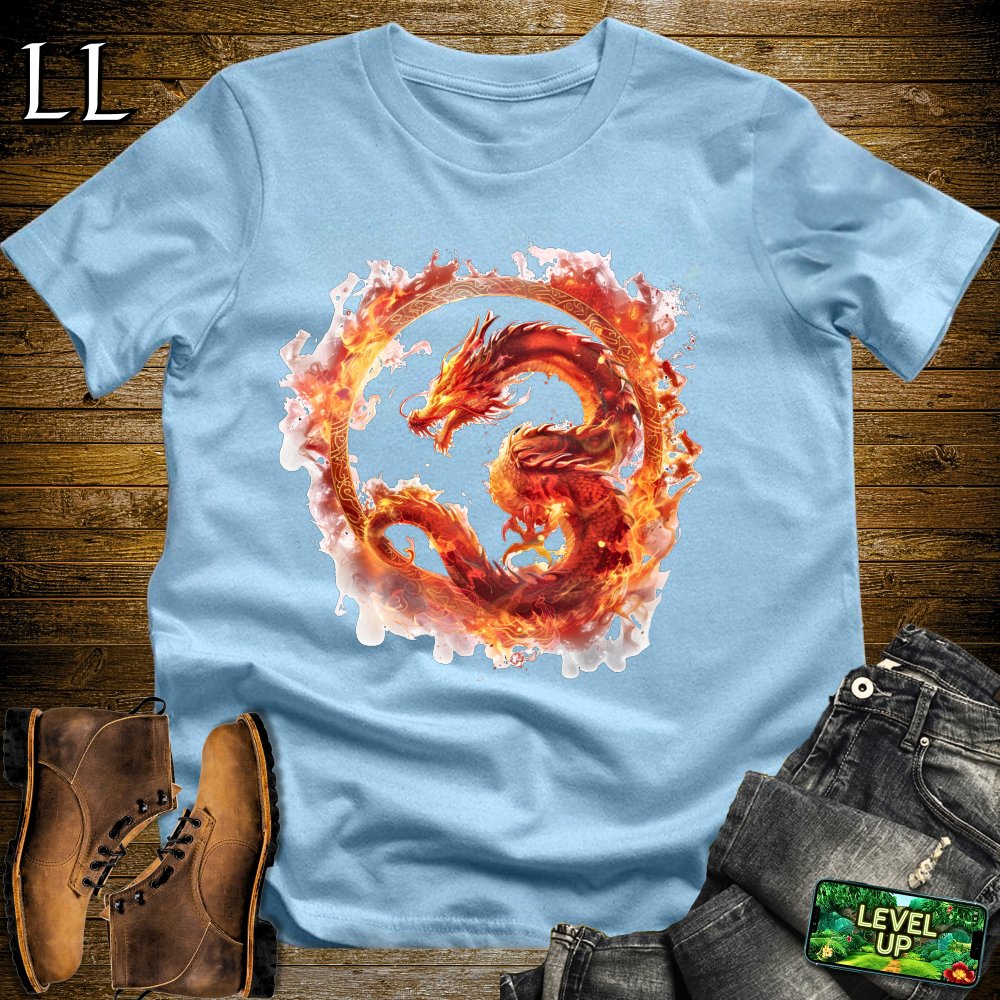 Flame Dragon Softstyle Tee - Light Blue - LegacyLayers