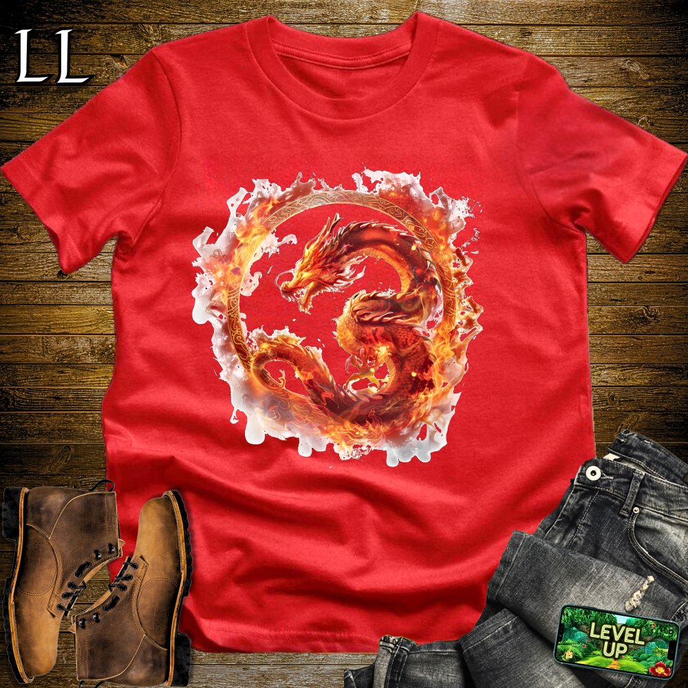 Flame Dragon Softstyle Tee - Red - LegacyLayers