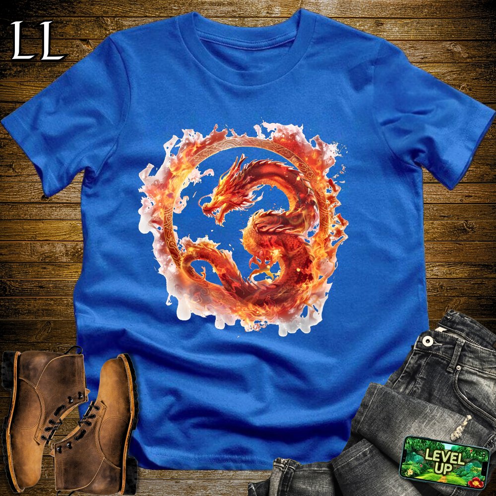 Flame Dragon Softstyle Tee - Royal - LegacyLayers