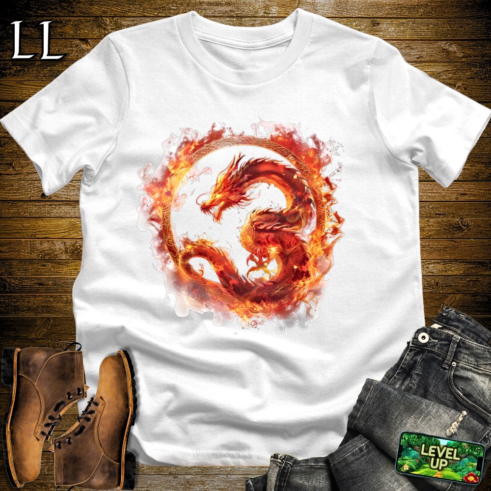 Flame Dragon Softstyle Tee - White - LegacyLayers