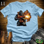 Flamethrower Gorilla Softstyle Tee Light Blue | Fire Shirt
