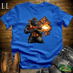 Flamethrower Gorilla Softstyle Tee Royal | Fire Shirt