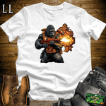 Flamethrower Gorilla Softstyle Tee White | Fire Shirt