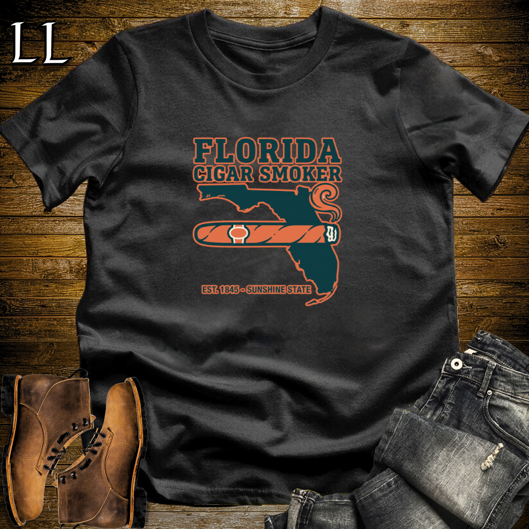 Florida Cigar Smoker T-Shirt Black | Cigar Lover Gift Tee