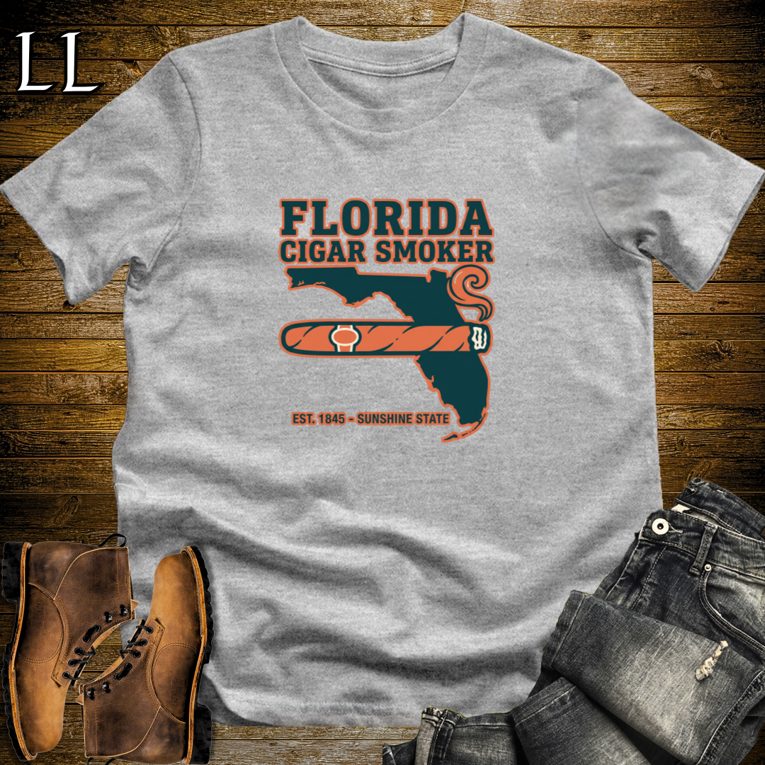 Florida Cigar Smoker T-Shirt Sport Grey | Cigar Lover Gift Tee