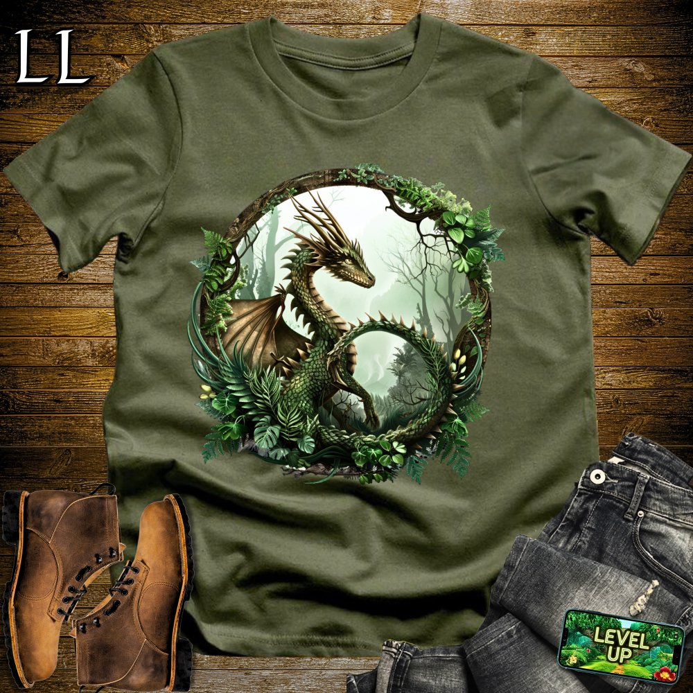 Forest Dragon Softstyle Tee - Military Green - LegacyLayers