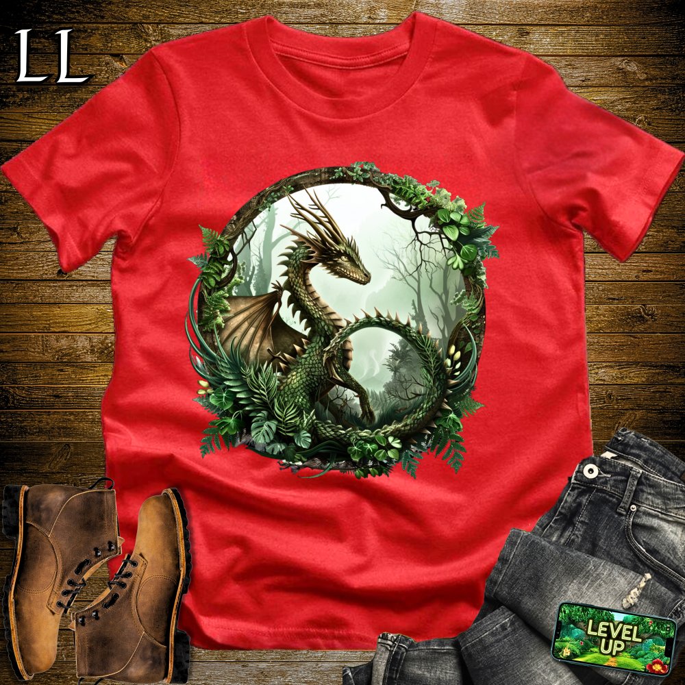 Forest Dragon Softstyle Tee - Red - LegacyLayers