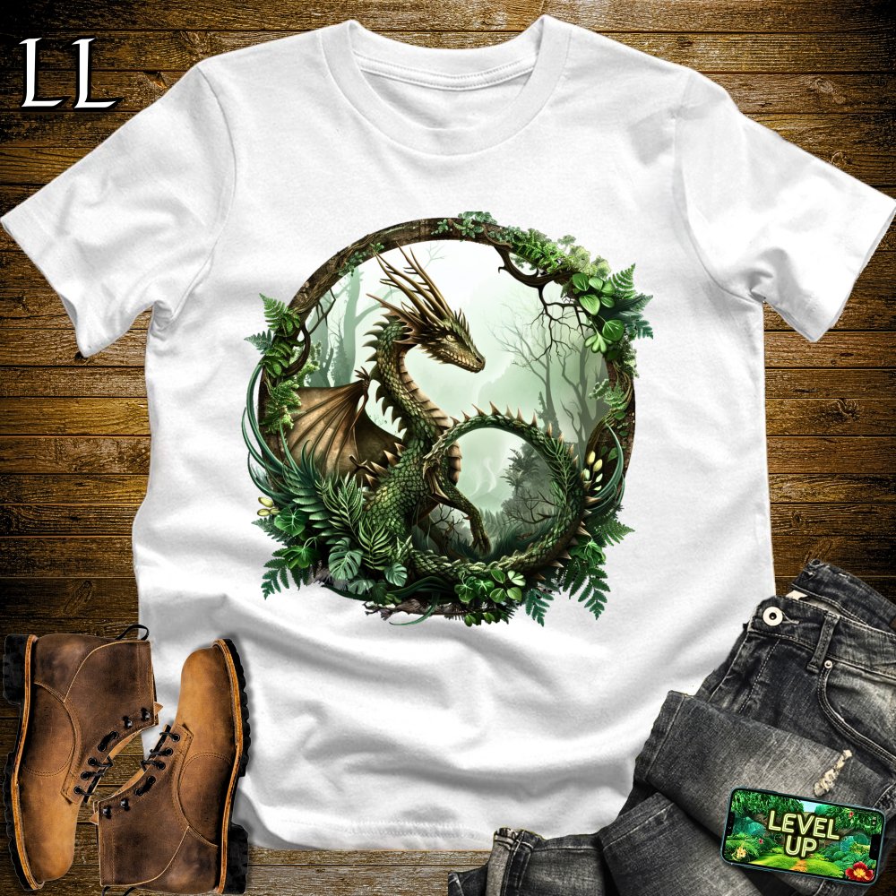 Forest Dragon Softstyle Tee - White - LegacyLayers