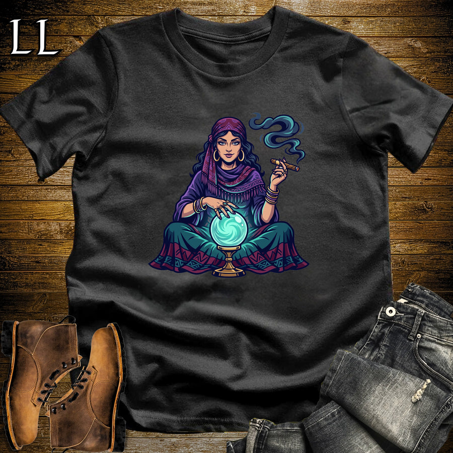 Fortune Teller Crystal Ball Cigar T-Shirt Black | Halloween Cigar Shirt