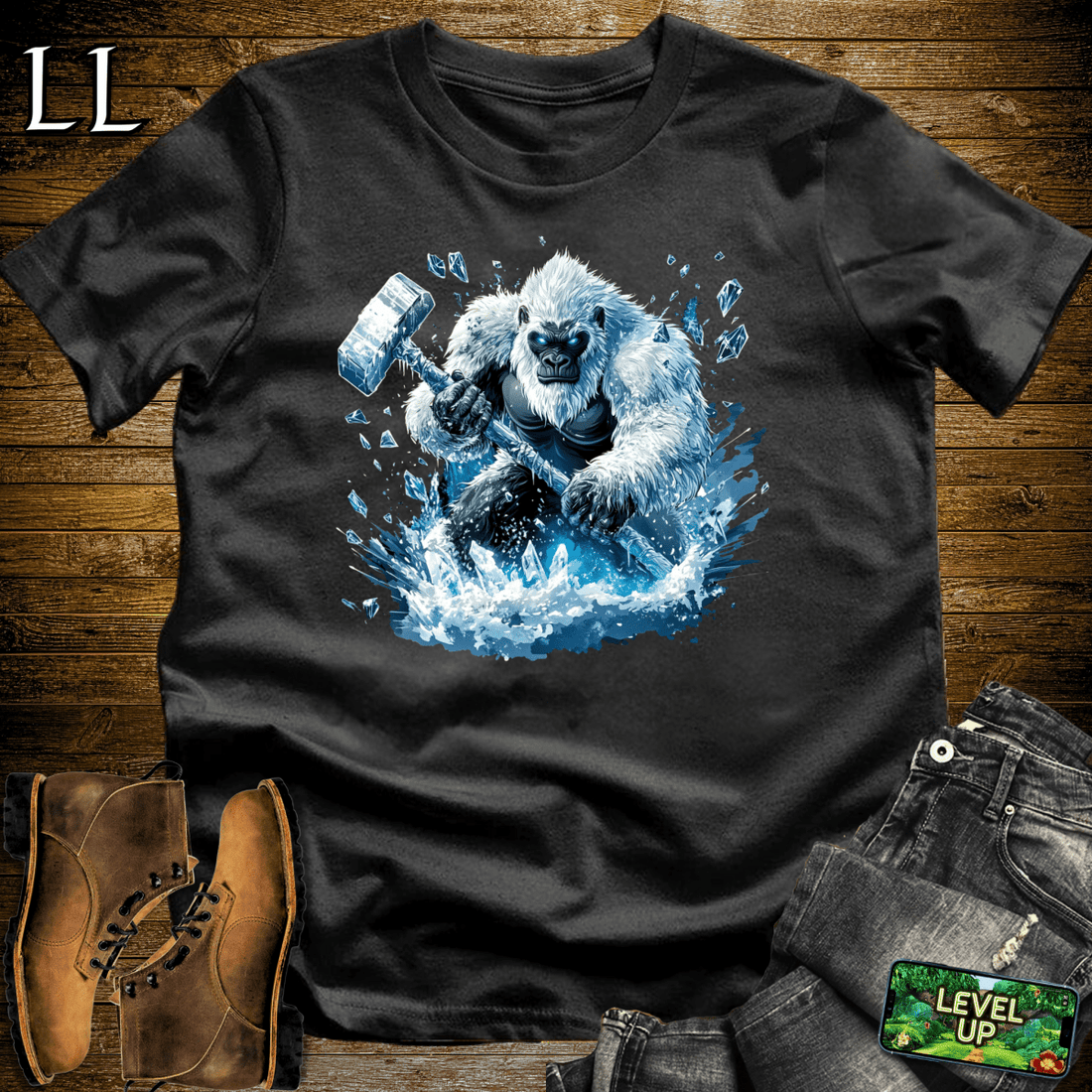 Frozen Gorilla Softstyle Tee Black | Ice Lover Shirt