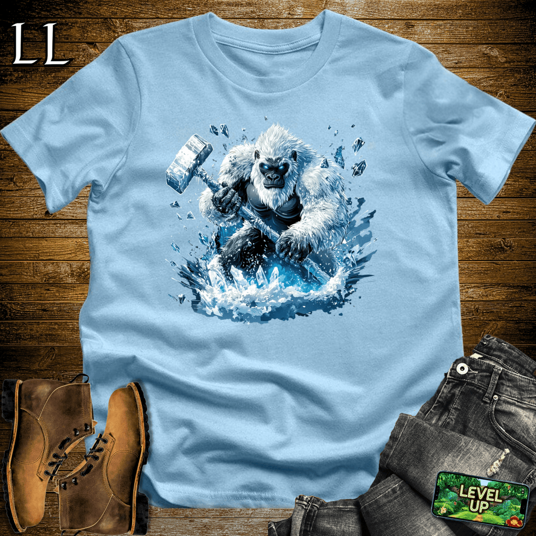 Frozen Gorilla Softstyle Tee Light Blue | Ice Lover Shirt