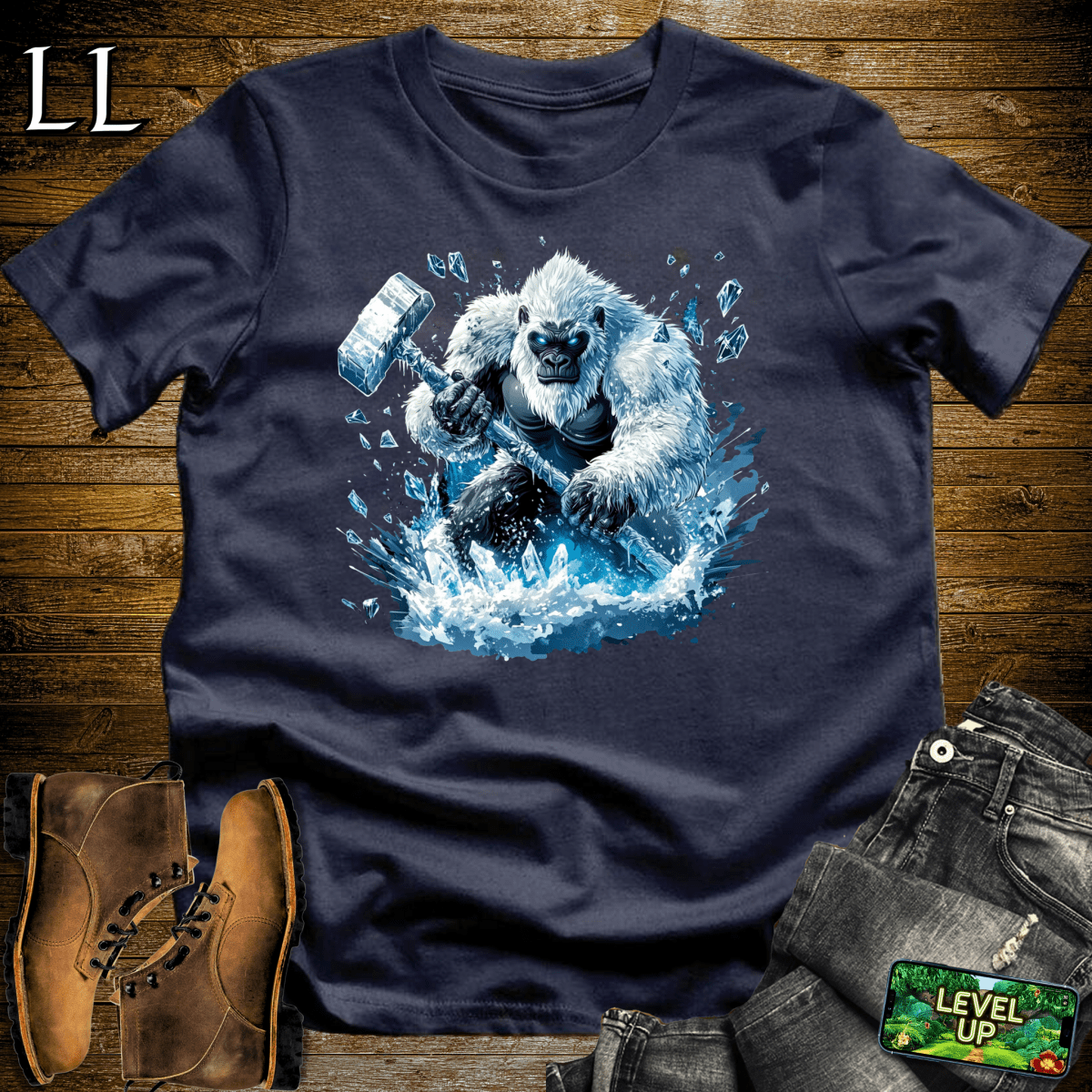 Frozen Gorilla Softstyle Tee Navy | Ice Lover Shirt