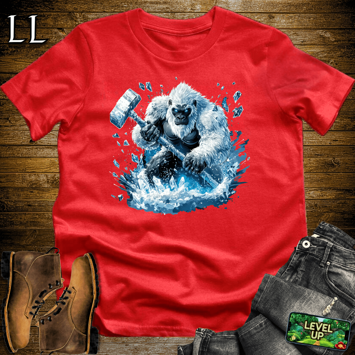 Frozen Gorilla Softstyle Tee - Red - LegacyLayers