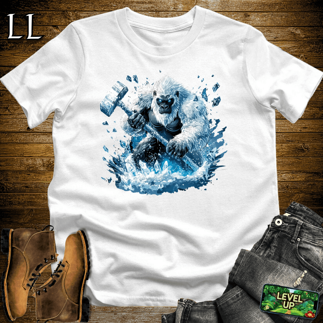 Frozen Gorilla Softstyle Tee White | Ice Lover Shirt