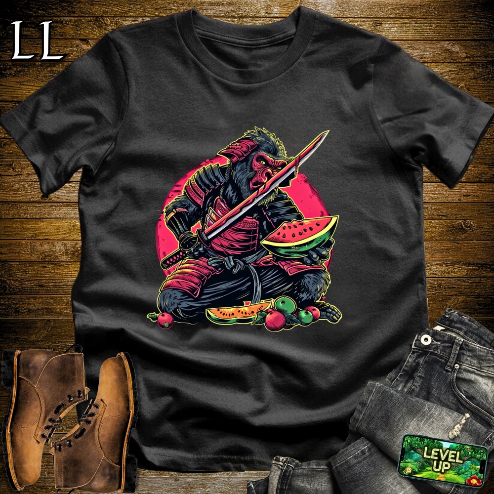 Fruit Monkey Samurai White | Playful Warrior Tee