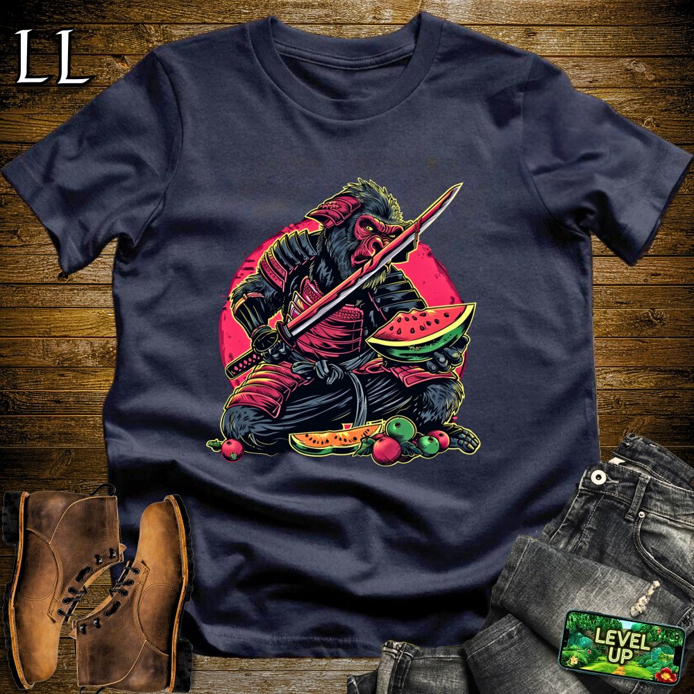 Fruit Monkey Samurai Softstyle Tee - Navy - LegacyLayers