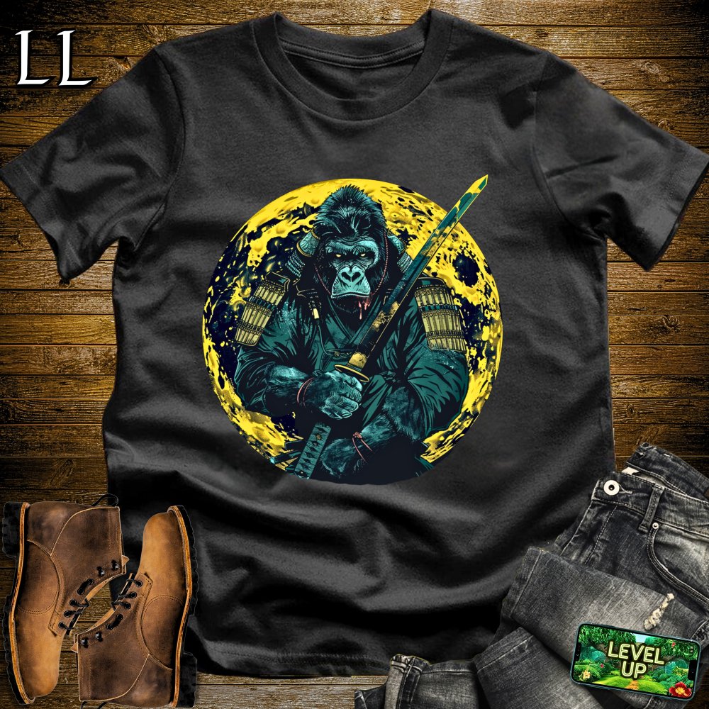 Full Moon Gorilla Samurai White | Mystical Warrior Tee