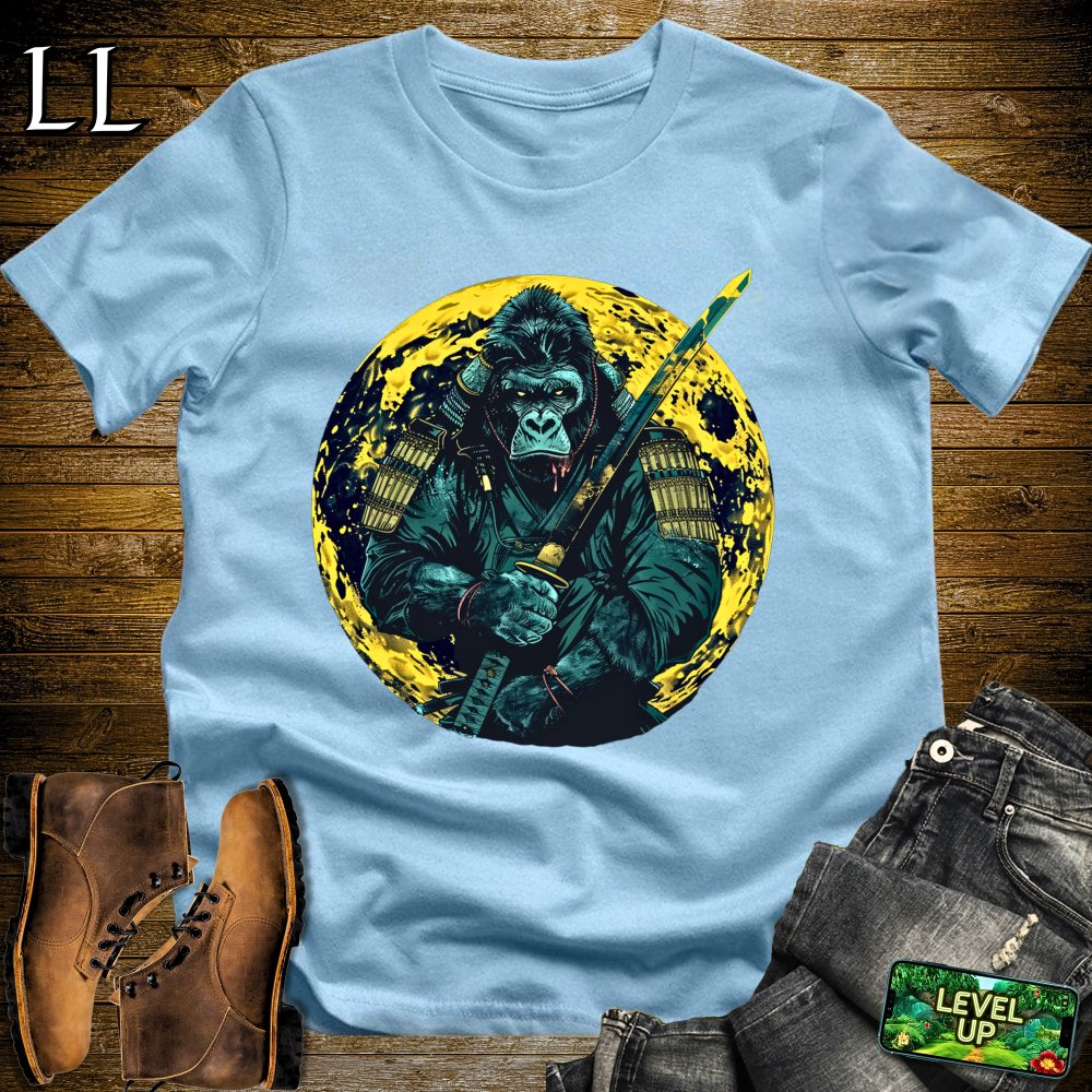 Full Moon Gorilla Samurai Black | Mystical Warrior Tee
