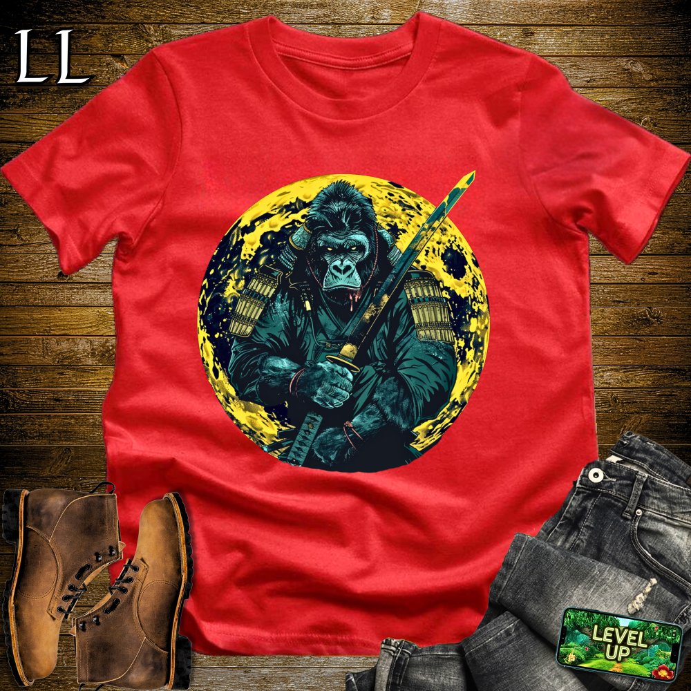 Full Moon Gorilla Samurai Softstyle Tee - Red - LegacyLayers