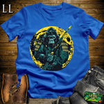 Full Moon Gorilla Samurai Light Blue | Mystical Warrior Tee