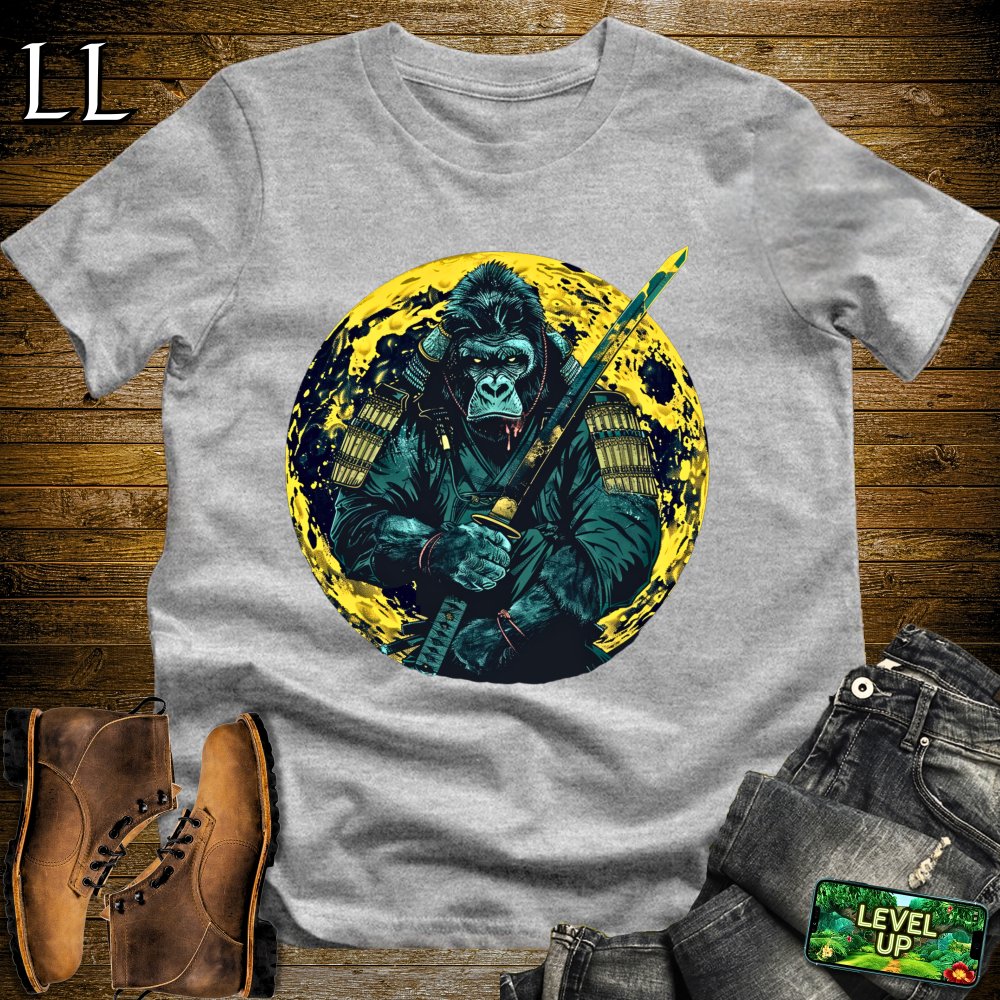 Full Moon Gorilla Samurai Sport Grey | Mystical Warrior Tee