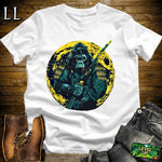 Full Moon Gorilla Samurai Military Green | Mystical Warrior Tee