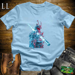 Future Samurai Warrior Softstyle Tee Light Blue | Samurai Tee