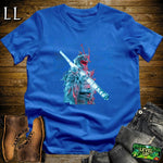 Future Samurai Warrior Softstyle Tee Royal Blue | Samurai Tee