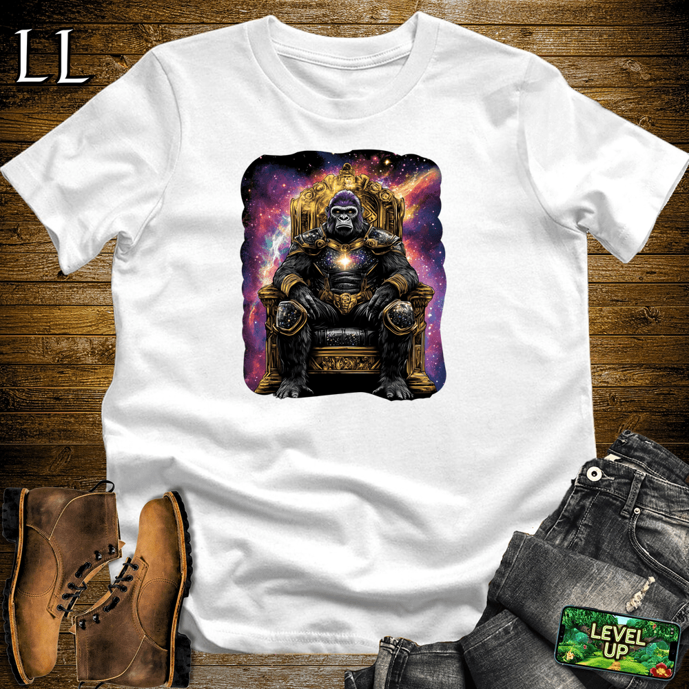 Galactic Emperor Gorilla White | Cosmic Space Gorilla Shirt
