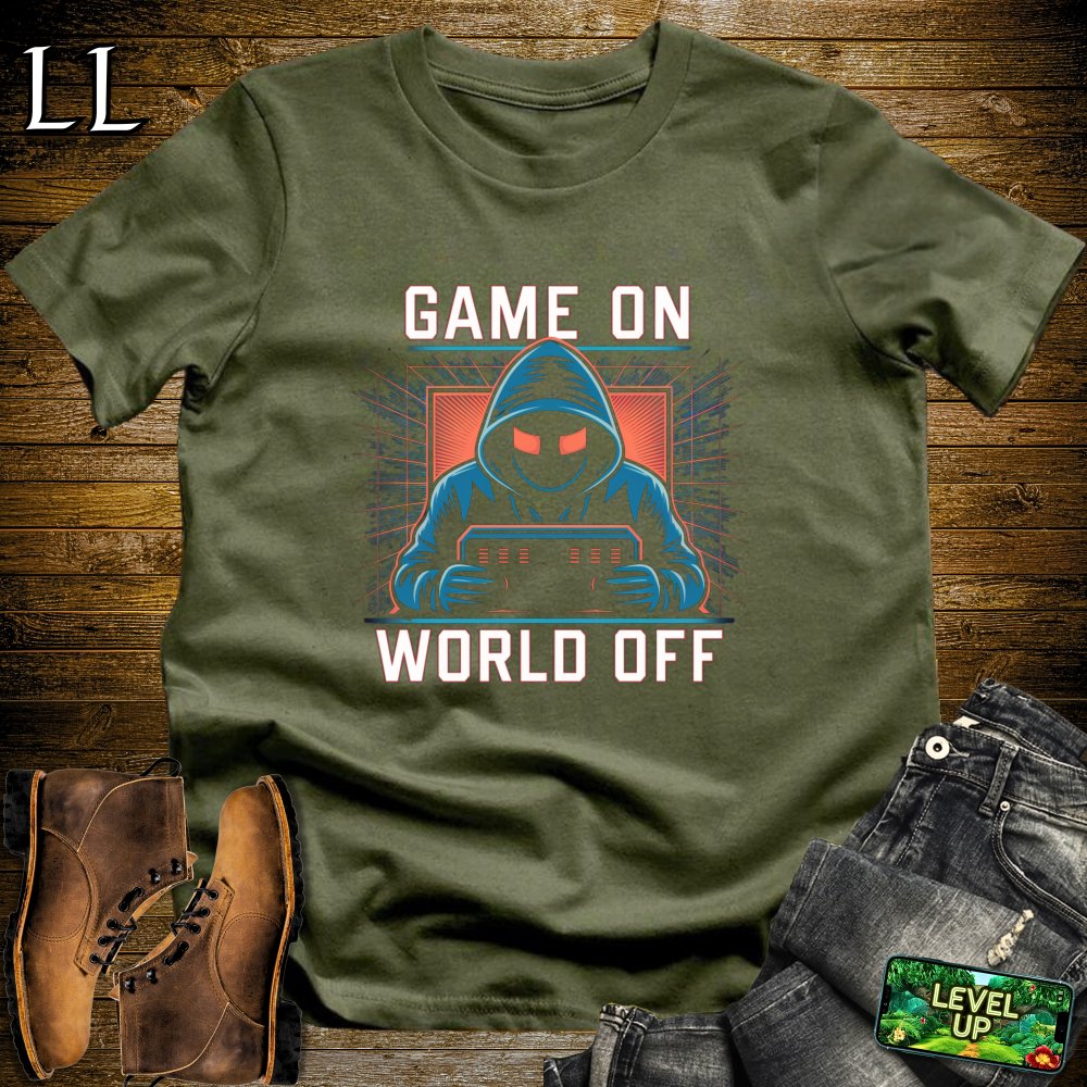 Game On World Off Softstyle Tee - Military Green - LegacyLayers