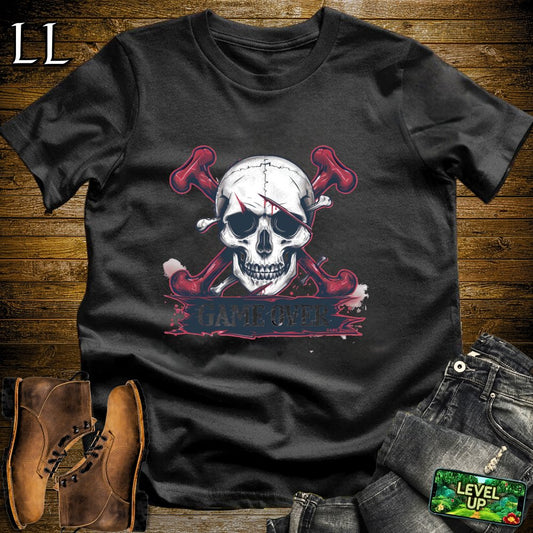 Game Over Grim Reaper Skull Softstyle Tee - Black - LegacyLayers