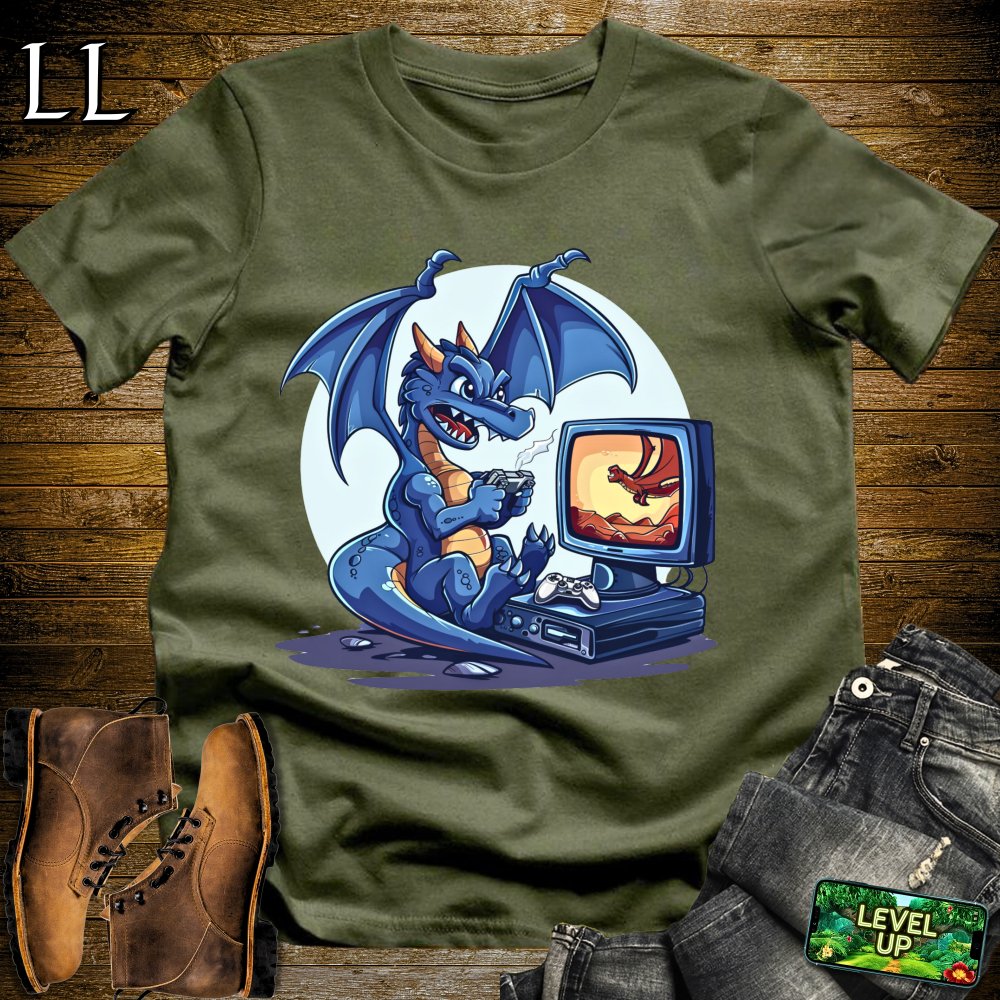 Gamer Dragon Softstyle Tee - Military Green - LegacyLayers