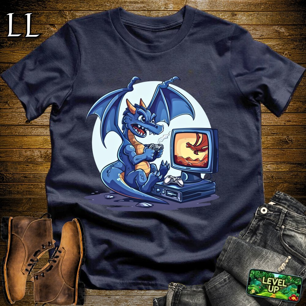 Gamer Dragon Softstyle Tee - Navy - LegacyLayers