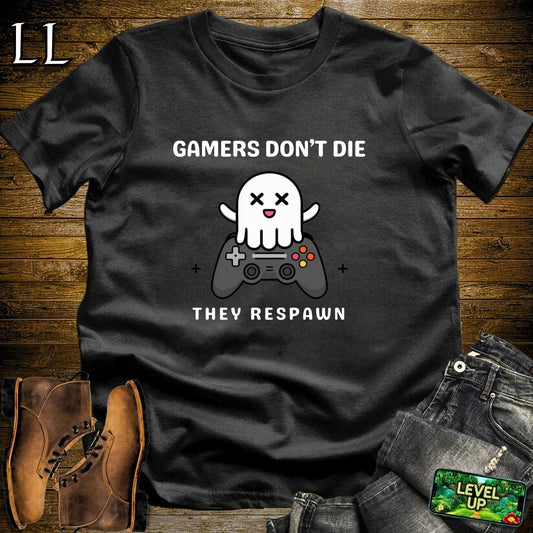 Gamers Dont Die They Respawn Softstyle Tee - Black - LegacyLayers