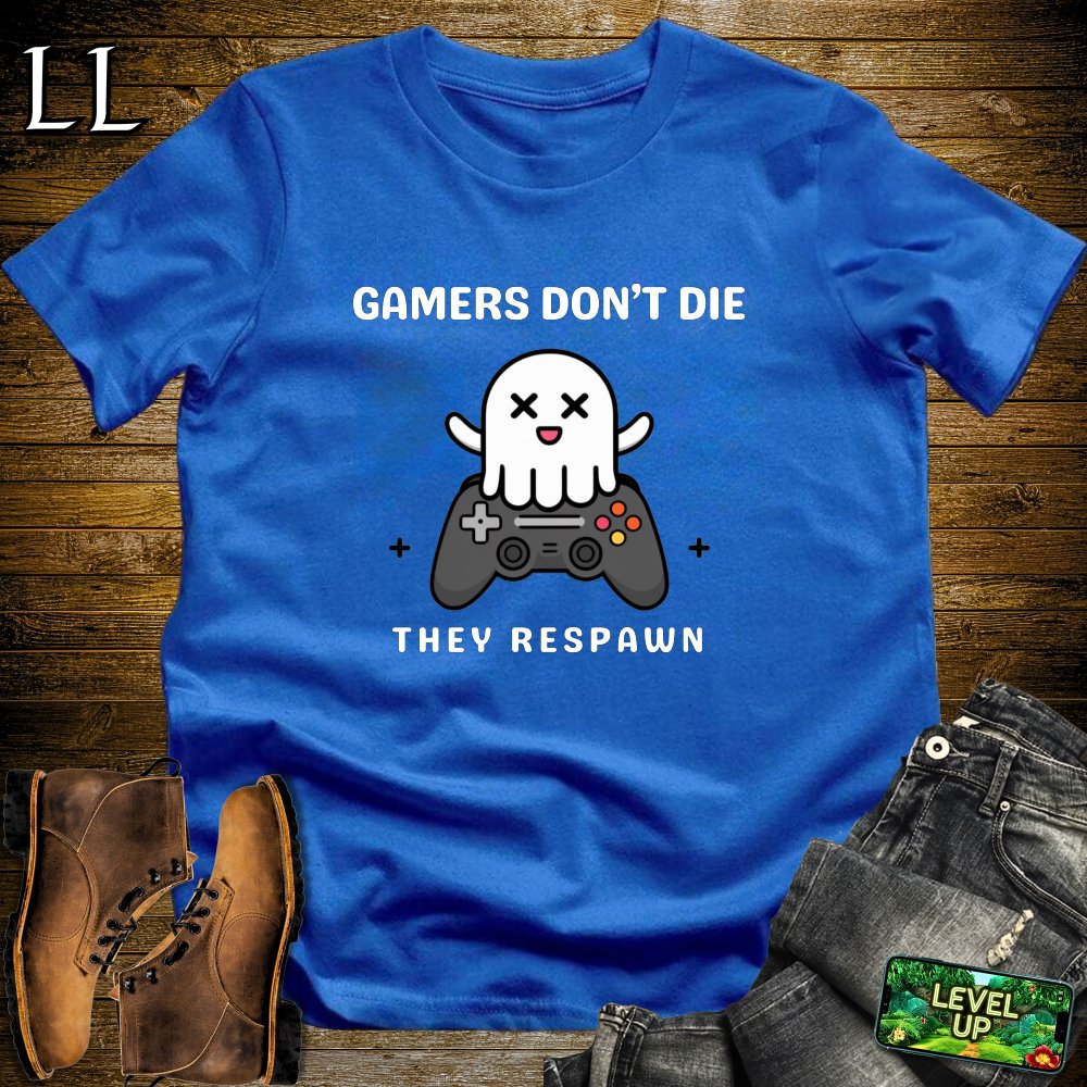 Gamers Dont Die They Respawn Softstyle Tee - Royal - LegacyLayers