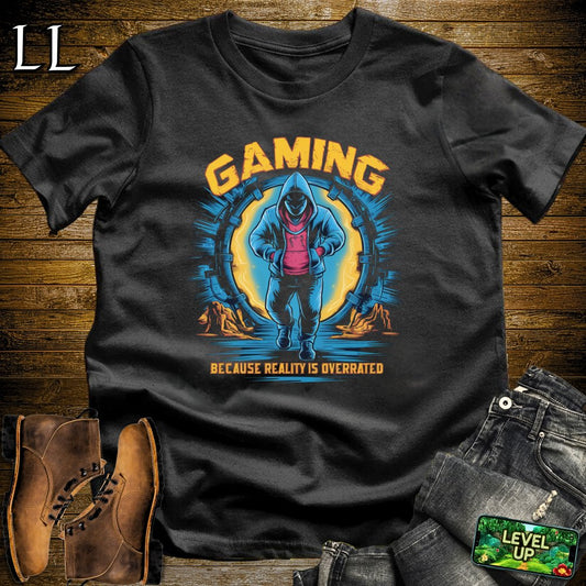 Gaming Because Reality is Overrated Softstyle Tee - Black - LegacyLayers