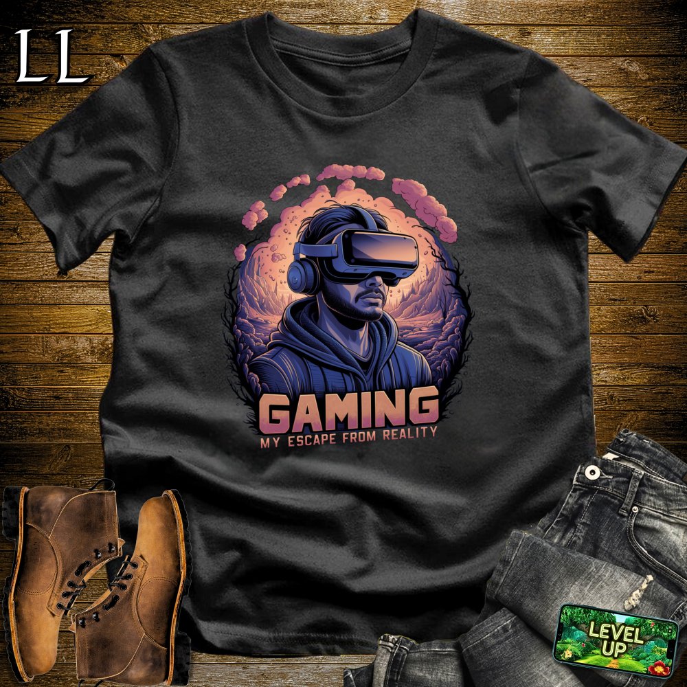 Gaming My Escape From Reality Softstyle Tee - Black - LegacyLayers