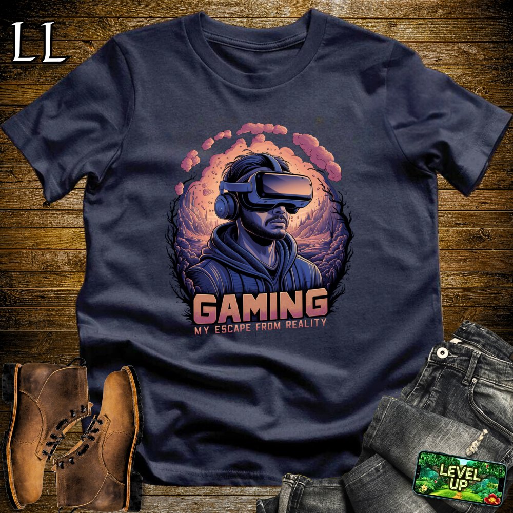 Gaming My Escape From Reality Softstyle Tee - Navy - LegacyLayers