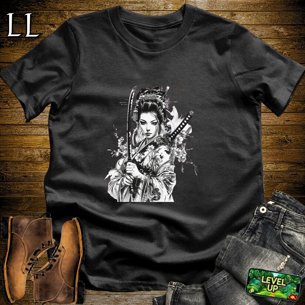 Geisha Samurai Black | Elegant Warrior Tee