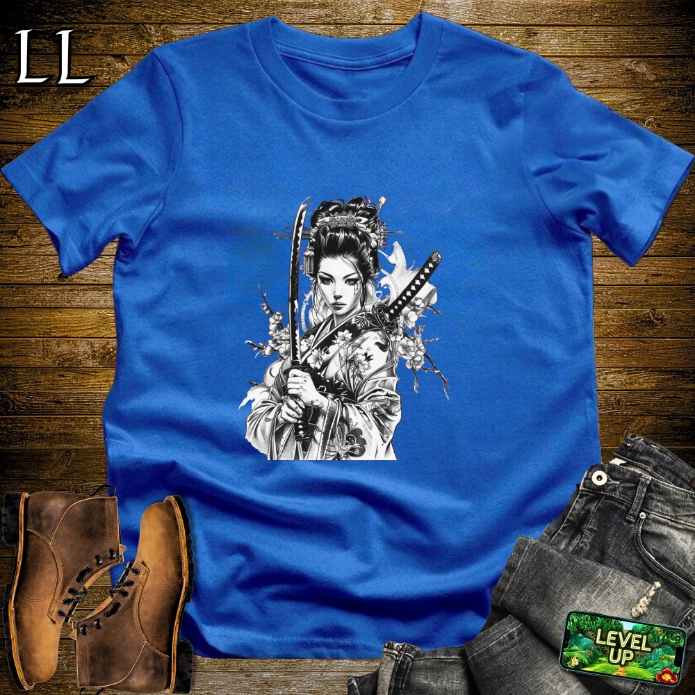 Geisha Samurai Softstyle Tee - Royal - LegacyLayers