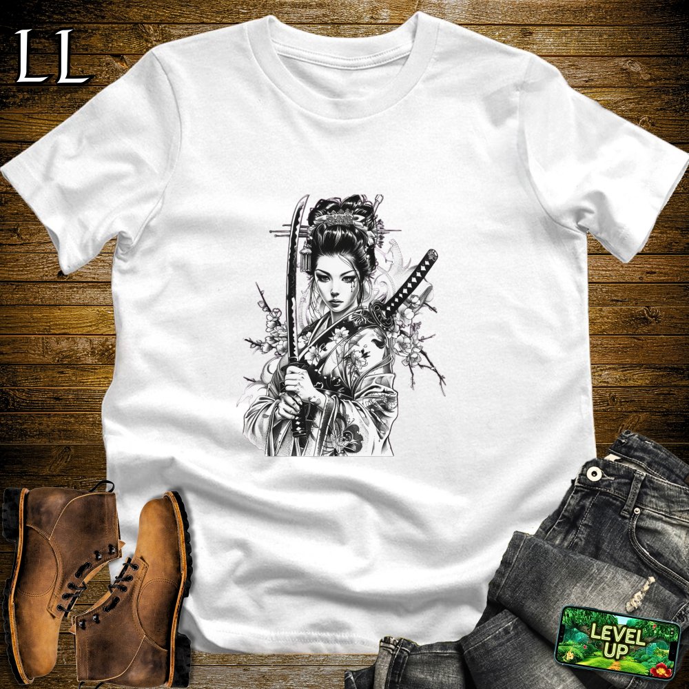 Geisha Samurai Softstyle Tee - White - LegacyLayers