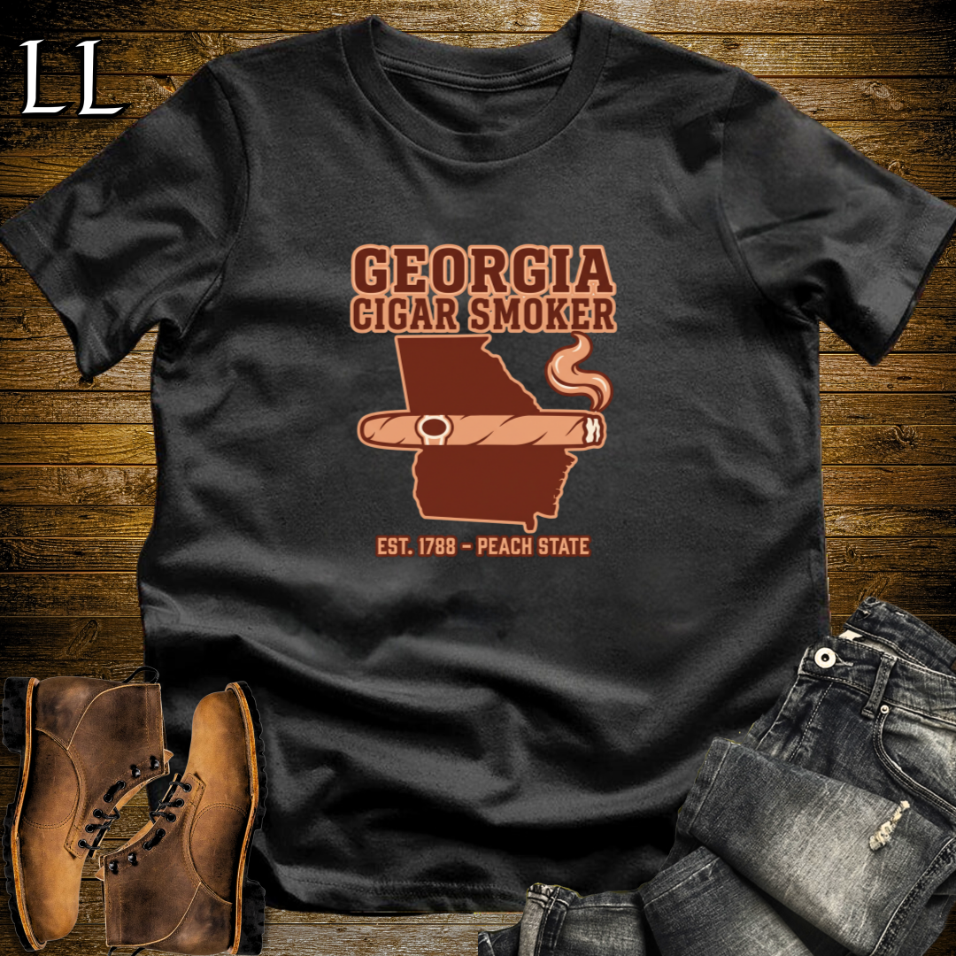Georgia Cigar Smoker T-Shirt Black | Peach State Cigar Gift