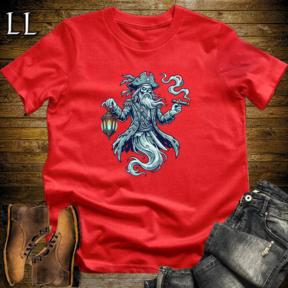 Ghost Pirate Captain Cigar T-Shirt Red | Halloween Cigar Shirt