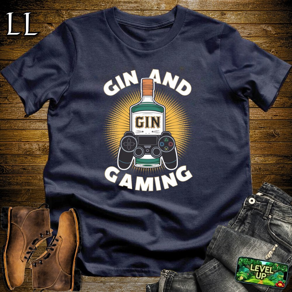 Gin and Gaming Softstyle Tee - Navy - LegacyLayers