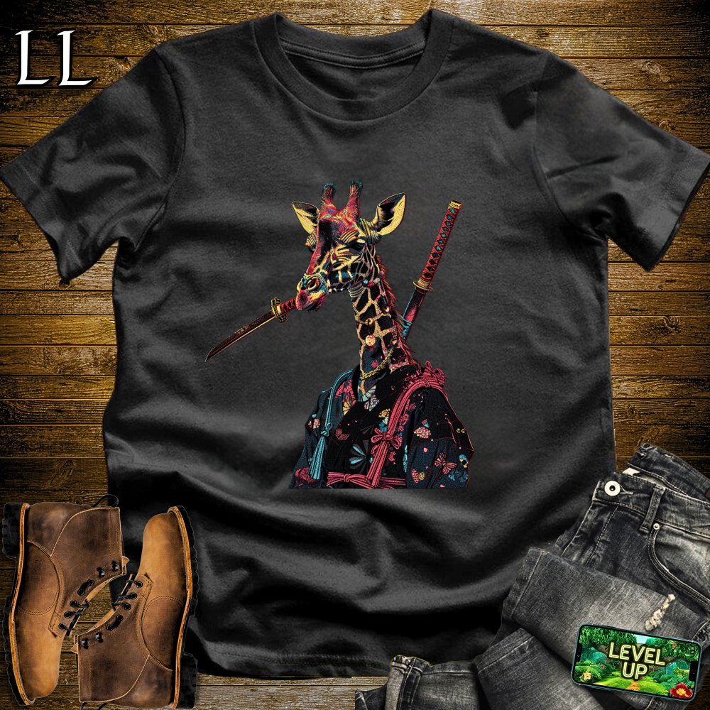 Giraffe Samurai Black | Grace & Strength Tee