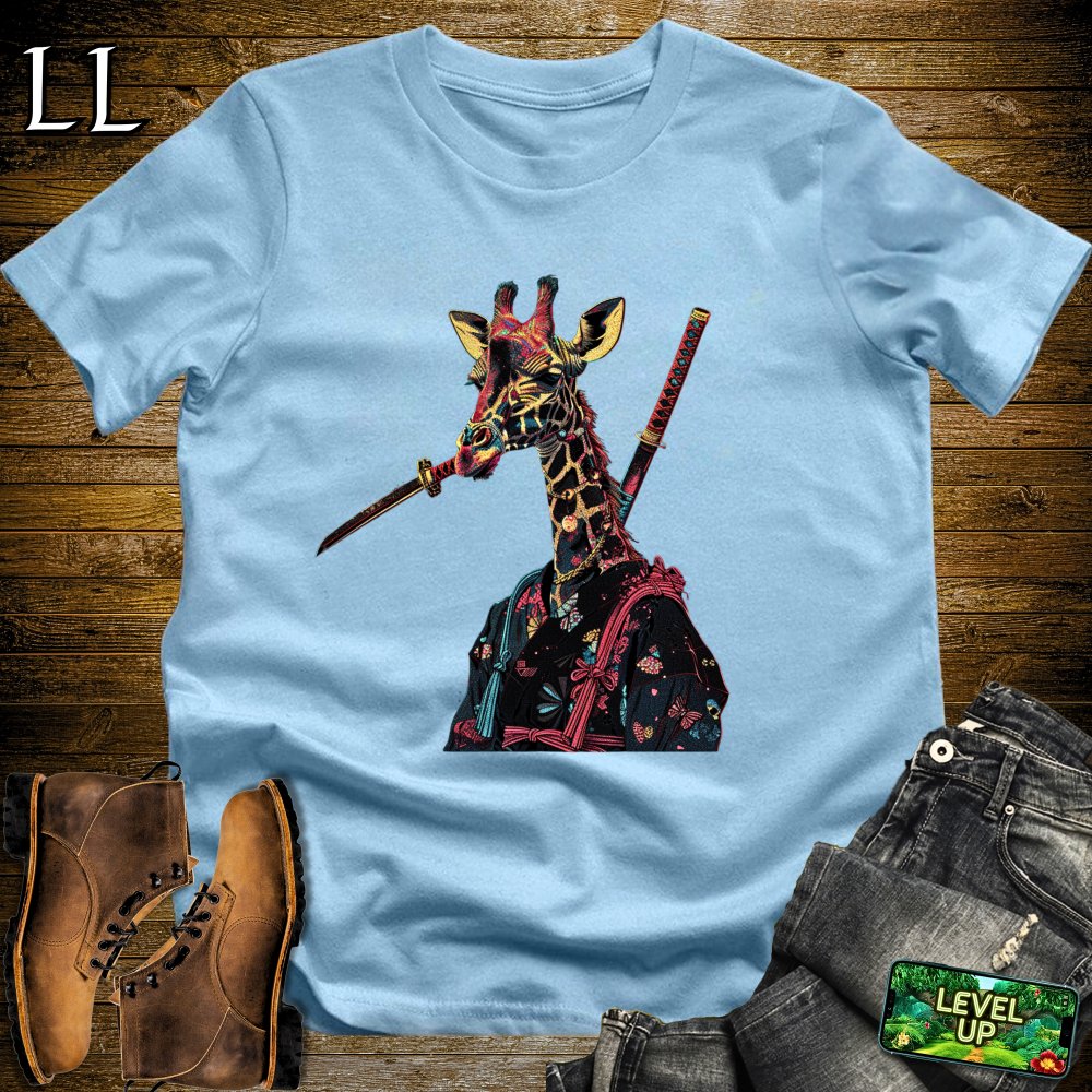 Giraffe Samurai Light Blue | Grace & Strength Tee