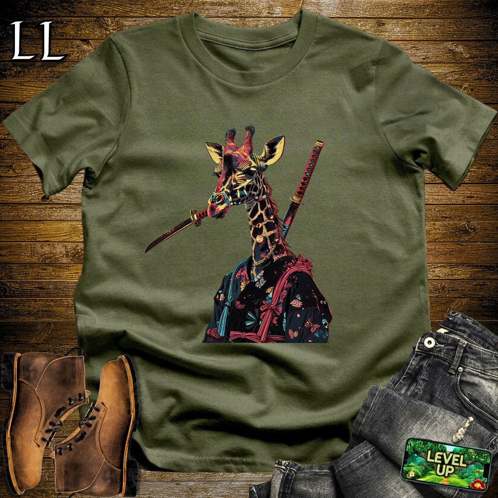 Giraffe Samurai Military Green | Grace & Strength Tee