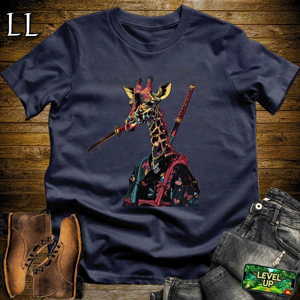 Giraffe Samurai Softstyle Tee - Navy - LegacyLayers