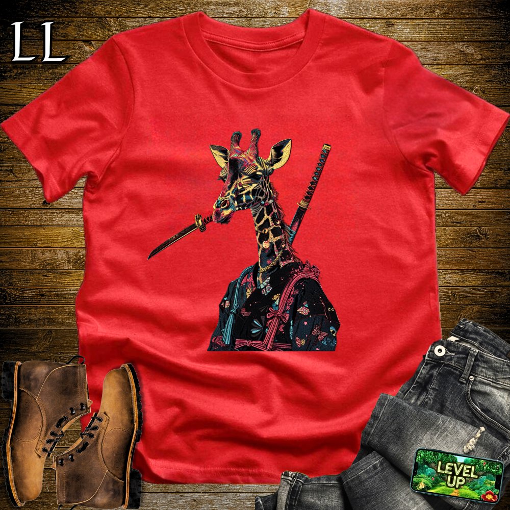 Giraffe Samurai Softstyle Tee - Red - LegacyLayers