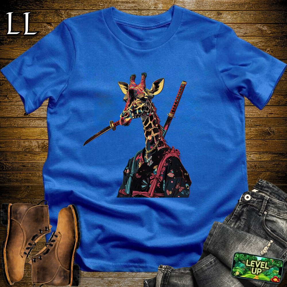 Giraffe Samurai Softstyle Tee - Royal - LegacyLayers